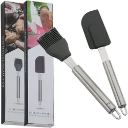 OLEIO hochwertiges Küchen-Zubeh√∂r Silikon-Set - Das Set besteht aus einem Silikon-Pinsel, Backpinsel und einem Silikon-Spatel,Teigschaber, Spülmachinefest