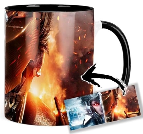 Metal Gear Rising Revengeance Raiden Tasse Innen & Henkel Schwarz Keramikbecher Mug
