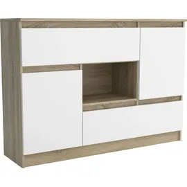 masseno Fiorenza 120 x 85 x 33 cm Sonoma Eiche / Weiß