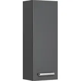 Saphir Hängeschrank SAPHIR "Quickset Wand-Badschrank 25 cm breit mit 1 Tür und 2 Einlegeböden", grau (anthrazit, anthrazit glanz), B:25cm H:70cm T:20cm, Holzwerkstoff, Schränke, Hängeschrank, Badezimmer-Hängeschrank inkl. Türdämpfer, Griffe in Chrom Glanz