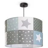 Paco Home Pendelleuchte "Cosmo 345", schwarz, 1, Ø 38cm, Leuchten, Kinderlampe Deckenlampe LED Kinderzimmer Lampe Sternen Motiv E27, Pendelleuchte