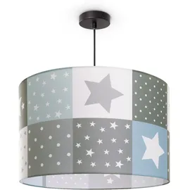 Paco Home Pendelleuchte "Cosmo 345", schwarz, 1, Ø 38cm, Leuchten, Kinderlampe Deckenlampe LED Kinderzimmer Lampe Sternen Motiv E27, Pendelleuchte