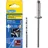 Rapid Blindnieten Aluminium Universal Ø 4,8mm, 9-12mm Klemmbereich, 50 Stk. Nieten, Set inkl. Bohrer, für Blindnietzangen