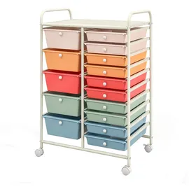 Costway Rollcontainer 63 x 37 x 87 cm weiß