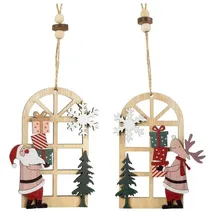 Hti-Living Baumschmuck hohes Fenster, 2er Set Holz