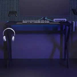 vidaXL Gaming-Schreibtisch K-Gestell Schwarz / Rot