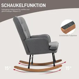 Homcom Schaukelstuhl mit Hocker und Breiter Rückenlehne