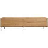 miliboo Aragon TV-Lowboard 160 cm Eiche/Schwarz Holz, Metall, Melamin