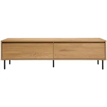 miliboo Aragon TV-Lowboard 160 cm Eiche/Schwarz Holz, Metall, Melamin