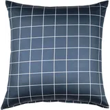 Kissenbezug JANINE "modernclassic 39025, Mako-Satin aus 100% Baumwolle", blau (atlantik), B:80cm L:80cm, Mako-Satin, Obermaterial: 100% Baumwolle, Kissenbezüge, Kissenbezug, mit Reißverschluss, in Gr. 40x80 oder 80x80 cm, mit Karos und Streifen
