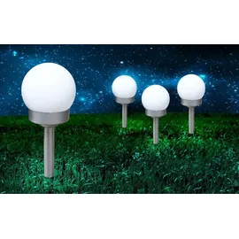 bmf-versand Solarleuchte Garten 6er Set Solarkugeln Silber Solarlampe Außen Leuchte Solar