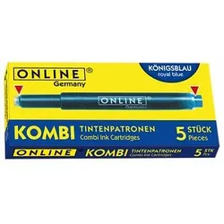 ONLINE® 17202 Tintenpatronen für Füller königsblau 5 St.