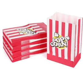 Funx Popcorntüten FX-06208 Rot/Weiß aus Kraftpapier 1 Liter, 80 Stück
