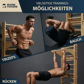 bare hands Multifunktionale 3in1 Sprossenwand mit Klimmzugstange für dein Home G...