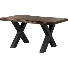 Massivmoebel24 Baumtisch 140 x 77 x 90 cm braun