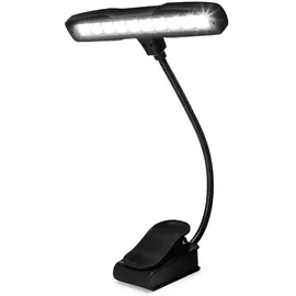 Infitronic IN10LEDNL - 10 LEDs Notenpultleuchte/Notenpultlampe/Klavierlampe/Leselampe/Klemmleuchte 2 Heiligkeitstufen Schwarz