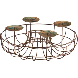 Kerzenhalter Kranz - metall, rost, 35cm