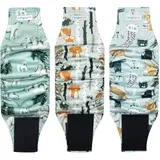 Langsprit Rüdenwindeln, hochabsorbierende Windeln für männliche Hunde, waschbar, Wiederverwendbare Hundewindeln, Fuchs, Katze, Eisbär, Größe XS, 3 Stück