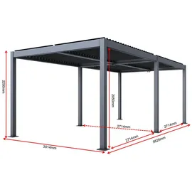 MCW Carport L46-C 5,83 x 3,01 m anthrazit mit Regenrinne