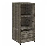 vidaXL Gartenschrank Grau 50x55x115 cm Poly Rattan