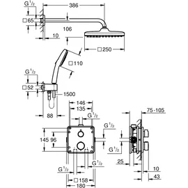 Grohe Precision Unterputz Duschsystem schwarz 348822430