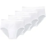 SCHIESSER Herren 4er Pack - Doppelripp, Sportslip, Cotton Essentials Weiß XL