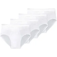 SCHIESSER Herren 4er Pack - Doppelripp, Sportslip, Cotton Essentials Weiß XL