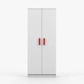 imoebel24 Drehtürenschrank, Weiß, Holzwerkstoff, 4 Fächer, Rechteckig, 80x193x50 cm, Schlafzimmer, Kleiderschränke, Drehtürenschränke