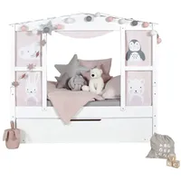 TICAA Hausbett Mini mit Bettkasten "Amelie" Kiefer Weiß