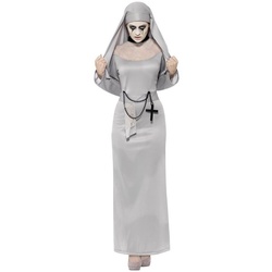 Smiffys Kostüm Geister Nonne, Gespenstische Valak Nonne grau M