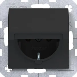 Hager Schuko-Steckdose Schwarz
