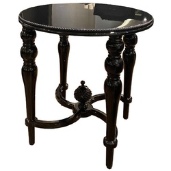 Casa Padrino Luxus Barock Beistelltisch Schwarz - Handgefertigter Massivholz Tisch - Barock Wohnzimmer Möbel