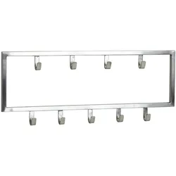 KADIMA DESIGN Wandgarderobe Metall Silber 50x20x4 cm Design Flurgarderobe Stahl, Hakenleiste Wandpaneel, Garderobe Wand, Garderobenleiste