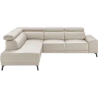 Candy 3C Candy Ecksofa »Greve B/T/H: 249/209/79 cm L-Form«, wahlweise mit motorischem Sitzvorzug, manuelle Kopfteilverstellung weiß