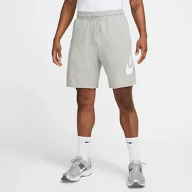 Nike Herren in dark grey heather-light smoke grey-white, Größe S grau DK grau heat), Obermaterial: 58% Baumwolle, 23% Viskose, 19% Polyester, Hosen Shorts, aus French Terry, mit Kordelverschluss, lässiger Schnitt