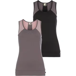 Funktionstop OCEAN SPORTSWEAR "Soulwear - Yoga Function Tops" Gr. 38, grau (taupe schwarz (tops aus nachhaltigem material)), Damen, Obermaterial: 92% Polyester, 8% Elasthan, Tops