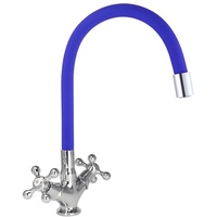 ATCO® Modern Zweigriffmischer Armatur flexibel Spüle Bad Küchenarmatur blau