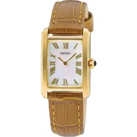 Seiko SWR100P1 Damen-Armbanduhr Rechteckig Braun/Goldfarben