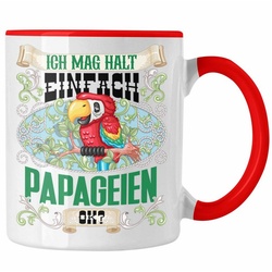 Trendation Tasse Ich Mag Halt Einfach Papageien ok Tasse Geschenk für Papageien Besitz rot