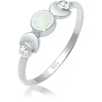 Elli Ring Vintage Design Halbmond Opal Zirkonia 925Er