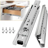 AOLISHENG Schubladenschienen Vollauszug 200mm Schwerlastauszug mit 45 kg Tragkraft für Küchenschränke und Möbel,Weiß,1 Paar(5er Set)