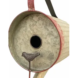 DanDiBo Ambiente Vogelhaus zum Aufhängen Metall Deko Gießkanne wetterfest 501138 Nistkasten 40 cm Futterstation für Vögel Shabby Metallkanne Kanne Balkon