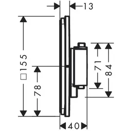 Hansgrohe ShowerSelect Comfort E Thermostat, Unterputz, 1 Verbraucher, eckige Rosette, 15574140,