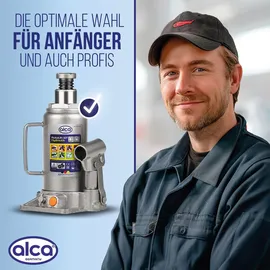 Alca alca® Hydraulischer Unterstellheber 10t I Doppelkolben, GS & TÜV Zertifiziert, Hubhöhe 205–390 mm, Öl nachfüllbar, Wagenheber - ideal für SUV, Transporter & Wohnmobile