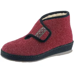 Hausstiefel SCHAWOS, Damen, Gr. 38, warmgefüttert, rot (bordeaux), Textil, Schuhe Hausschuh Hüttenschuh