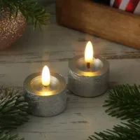 MARELIDA LED Teelichter Lina 4,4 cm 2 St. silber