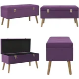 Bank mit Stauraum 80 cm Lila Samt - Samtbank - Sitzbank - Flurbank - Beistelltisch - Deko - Home & Living