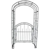 Gravidus Gartenpforte Gartentor mit Rosenbogen, dekorativ, Metall, Rost-Optik