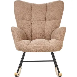 Beliani Schaukelsessel OULU Bouclé 0 x 0 x 0 cm Beige gepolstert
