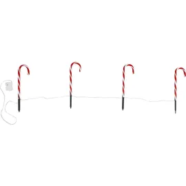 Hi LED Leuchtstab-Set Zuckerstange, 32 LEDs, 44 cm - Rot/Weiß